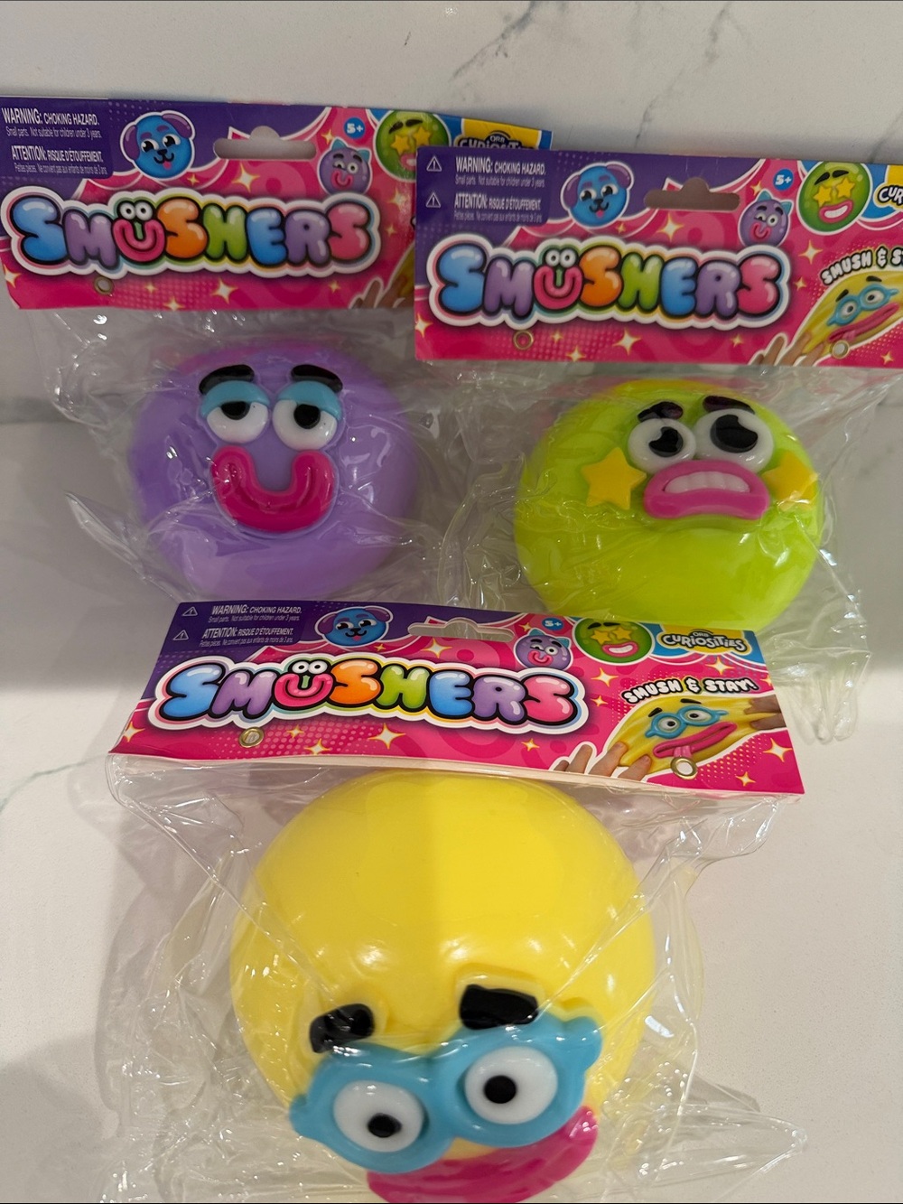 Bundle of 3 Usher Squishers Plush Faces - Yellow, Lime Green, Purple $60 special